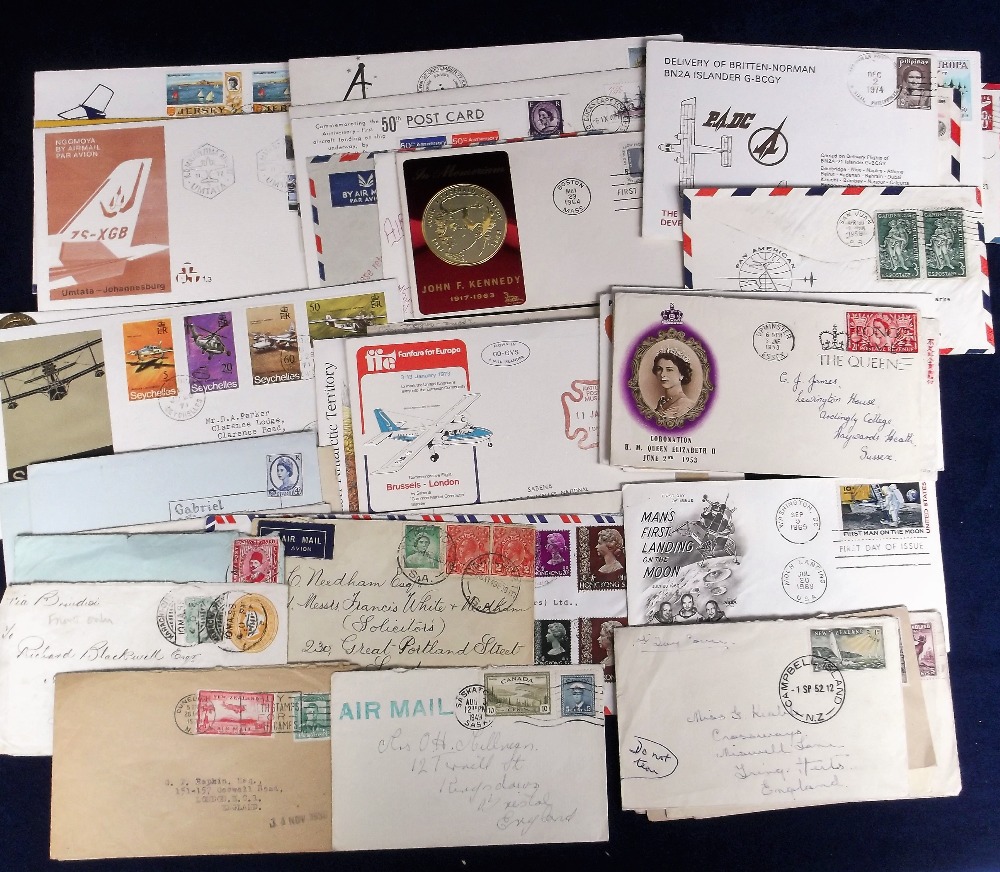 Postal History, approx. 60 covers inc. FDCs, various worldwide locations, inc. Commonwealth, USA,