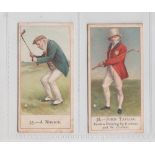 Cigarette cards, Cope's, Cope's Golfers, two cards, no 35 'A Novice' & no 38 'John Taylor' (slight