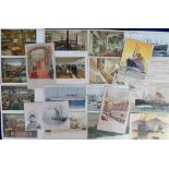 Postcards, Shipping, Hamburg-Amerika Line, a collection of approx. 20 advertising cards, artist-