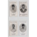 Cigarette cards, Taddy, County Cricketers, Derbyshire, 4 cards, F. Bracey, Mr. G.M. Buckston, A.