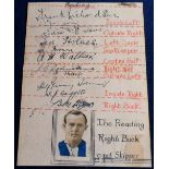 Football autographs, Reading FC, a signed album page from 1928/9 season bearing 11 signatures inc.