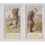 Cigarette cards, Cope's, Cope's Golfers, two cards, no 7 'Missed the Globe' & no 10 'A Bad Lie' (