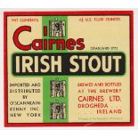 Beer label, Cairnes, Drogheda, Ireland, Irish Stout, horizontal rectangular, 112mm wide x 95mm