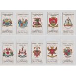 Cigarette cards, Thomson & Porteous, Arms of British Towns (set, 50 cards) (gd)