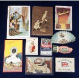 Trade Cards, collection of 10 early advertising cards and booklets, inc. Glosso Polish The Empire'