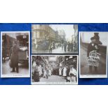 Postcards, 4 London Life cards, Rotary Series 10513 No 5 Newspaper Boy, no 17 Police Constable,