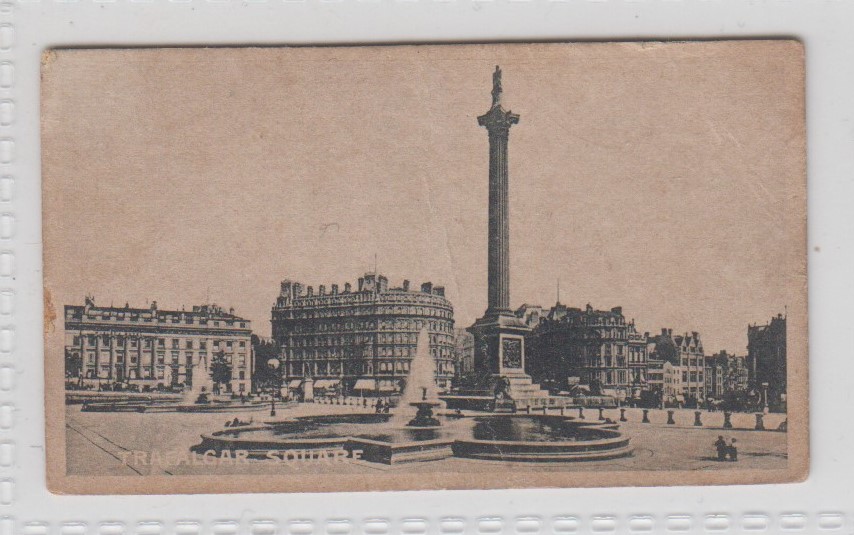 Cigarette card, John J. Woods, Views of London, type card, 'Trafalgar Square' (slight age toning,