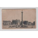 Cigarette card, John J. Woods, Views of London, type card, 'Trafalgar Square' (slight age toning,