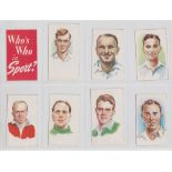 Trade cards, Excitement, Who's Who in Sport, Series 1, cut from sheets of issue, 17 cards plus title