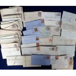 Postal History, a collection of approx. 130 Victorian postal covers, including pre-stamp and with