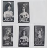 Cigarette cards, Hill's, Actresses Belle of New York, (39mm wide) three cards Sylvia Thorne (with