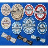 Beer labels, J & J E Phillips Ltd, Royston, a very nice selection of 8 mixed size vertical oval