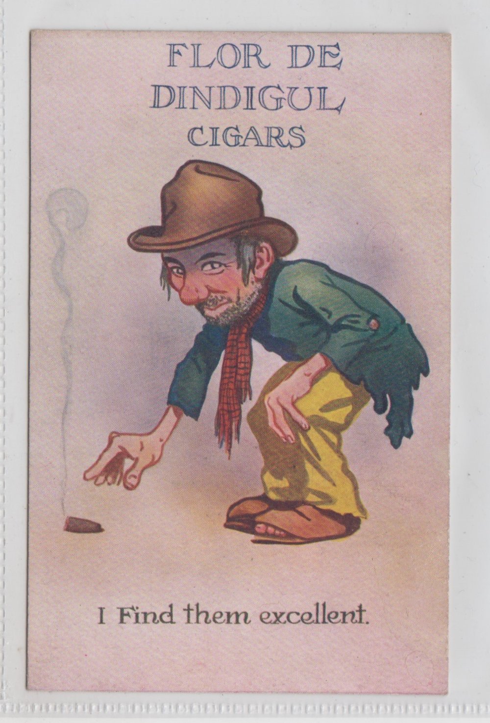 Advertising postcard, Bewley & Co, 'Flor De Dindigul Cigars, I Find Them Excellent' (unused, gd) (