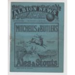 Football programme, WBA, dual issue for matches v Liverpool 29 April 1932, Division 1 & v Aston