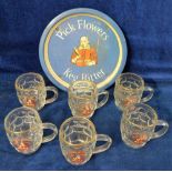 Breweriana, Flower's, six half pint handle glasses with transfer printed decoration 'Pick Flower's