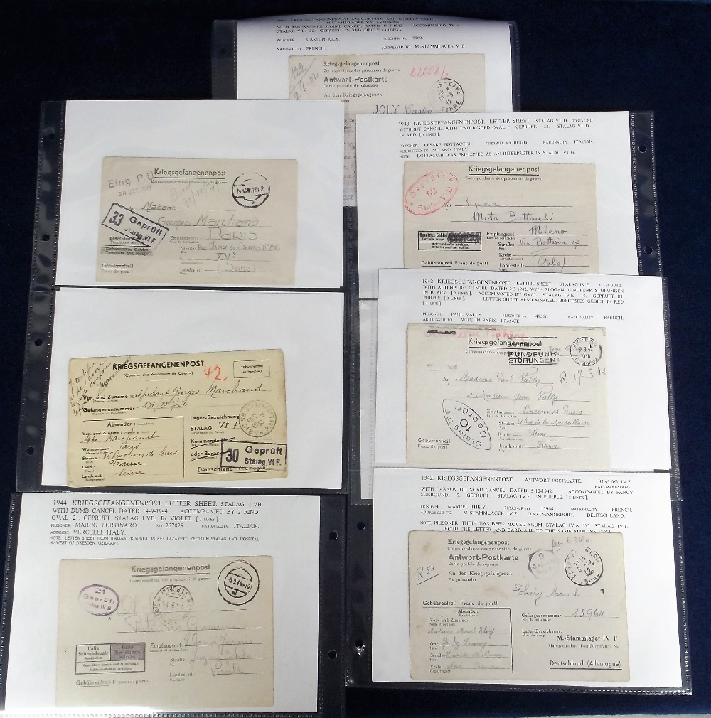 Postal History, Nazi Germany Prisoner of War mail, collection of 16 postcards and letter sheets - Image 2 of 2