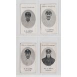 Cigarette cards, Taddy, County Cricketers, Yorkshire, 4 cards, W.E. Bates, D. Hunter, W. Rhodes &