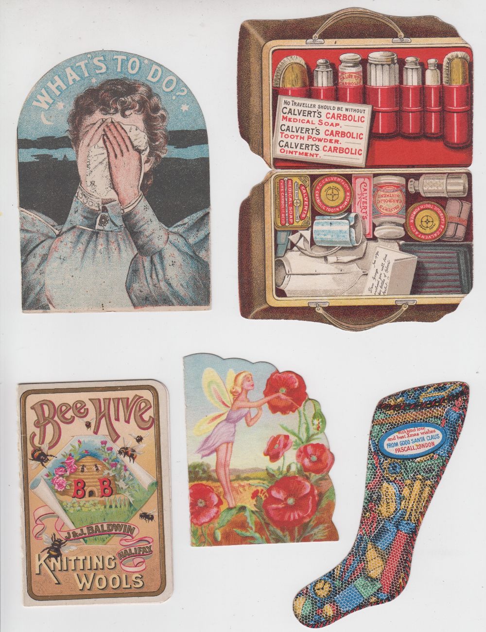 Trade cards, a collection of 10 advertising cards, various sizes inc. Pascall's Christmas Stocking