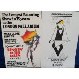 Theatre Posters. 16 theatre advertising posters. 'Singin' In the Rain' (Tommy Steele and Roy Castle)