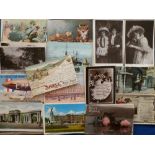 Postcards, a topographical and subject card mix of approx. 95 cards inc. Shell Motor Spirit Advert