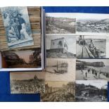 Postcards, a vintage Foreign assortment, mainly printed, various locations inc. France, Belgium,