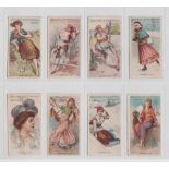 Cigarette cards, A Baker & Co., Beauties of All Nations (all A. Baker & Co. backs), 8 cards,