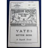 Football programme, Tranmere v Gateshead, FA Cup 1st round, 4 November 1961