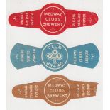 Beer labels, Medway Clubs Brewery, 3 stopper labels, one for Club brand (vg) & two 'Medway Clubs