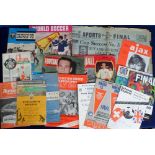 Football memorabilia, a mixed selection of items 1950's onwards inc. programmes, England v