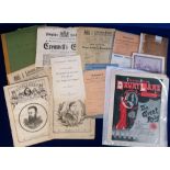 Ephemera, Theatre. 60+ theatre related items dating from the 1850s to the 1920s. To include 1925