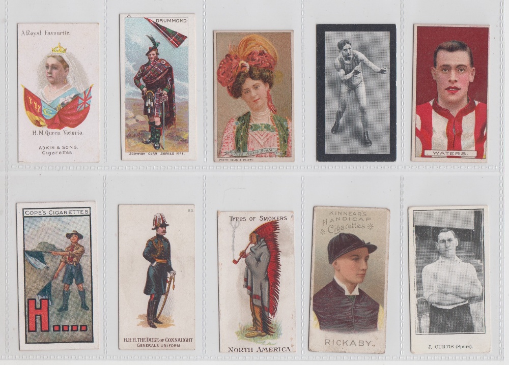 Cigarette cards, a type collection of 350+ cards, arranged alphabetically in album, several scarce