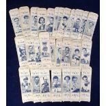 Cigarette cards, Carreras, Turf Slides, Sports, part set, nos 1-39, all on uncut single card