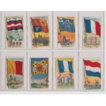 Cigarette cards, USA, ATC, Flags of All Nations, 133 cards with various backs (mostly gd)