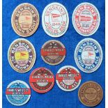 Beer labels, Charles Wells Ltd, Bedford, 5 small circular labels, sold with 5 vertical oval Benskins
