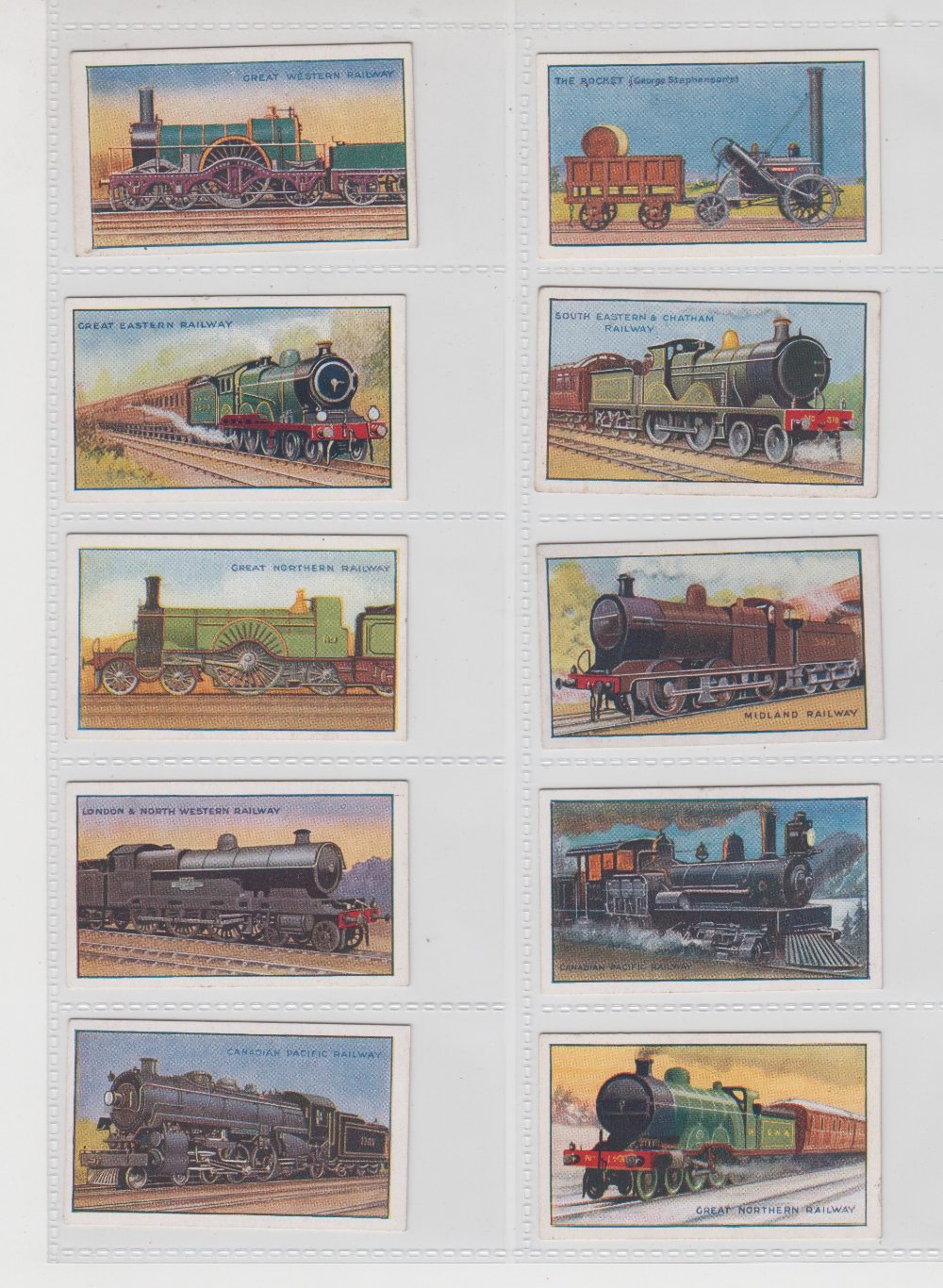 Cigarette cards, Phillip's, Railway Engines (set, 25 cards) (gd/vg)