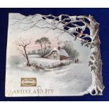 Tobacco Advertising, USA, Mayo, die-cut advertising card showing winter scene with advert for '