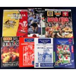 Rugby Union Programmes, selection of Welsh tour programmes all for matches played in Australia