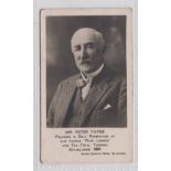 Trade card, Yates Wine Lodge, photographic card showing Mr. Pater Yates, Founder & Sole Proprietor