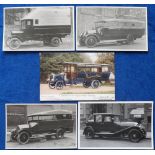 Postcards, Croydon, 4 RP's of Motor vehicles inc. advertising vehicle for Rogers and Cook Ltd (