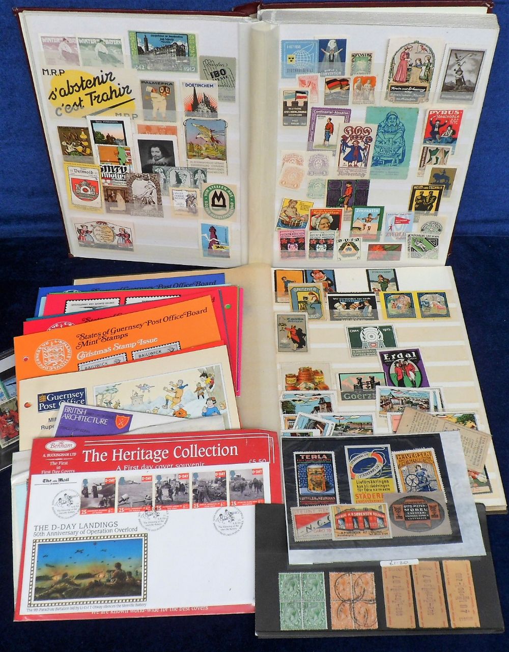 Stamps and Poster Stamps, mixed world selection inc. a few Guernsey presentation packs, some