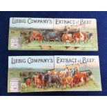 Trade cards, Liebig, 2 different Cattle folders, (one grubby but inside gd, the other with clean
