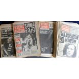Music Newspapers, New Musical Express, collection of editions from 1972 (22) and 1973 (34) featuring