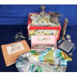 Collectables. A 1950s Huntley & Palmers 1950s Christmas biscuit tin containing an assortment of