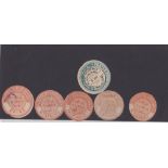 Postal History, interesting collection of 6 circular Egyptian postal seals 1880s/90s, with various