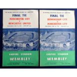 Football programmes, two FA Cup Finals, Manchester City v Newcastle United 1955 (vg) & Birmingham