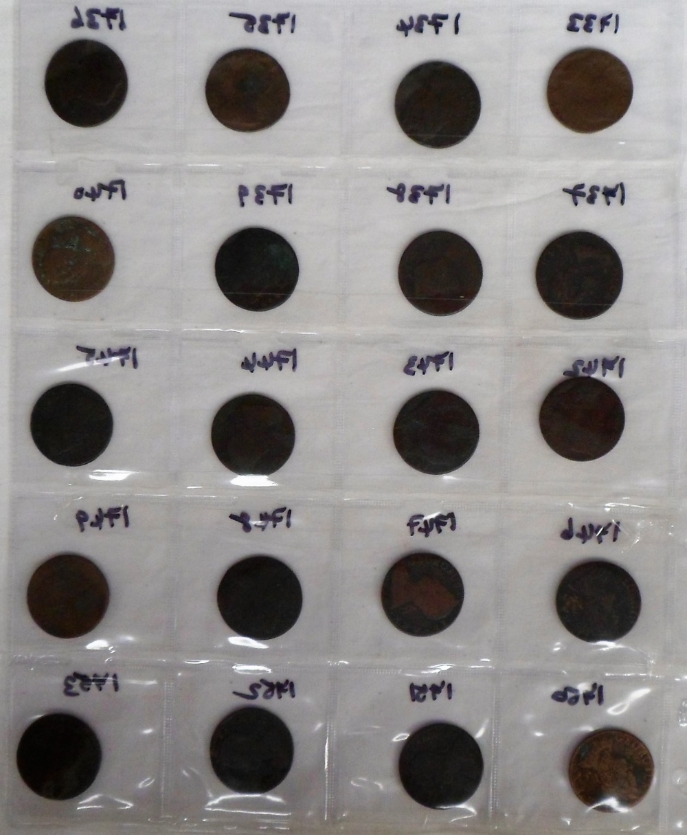 Coins, a folder containing a collection of GB copper coins 1672-1775 all believed to have been dug - Image 9 of 12