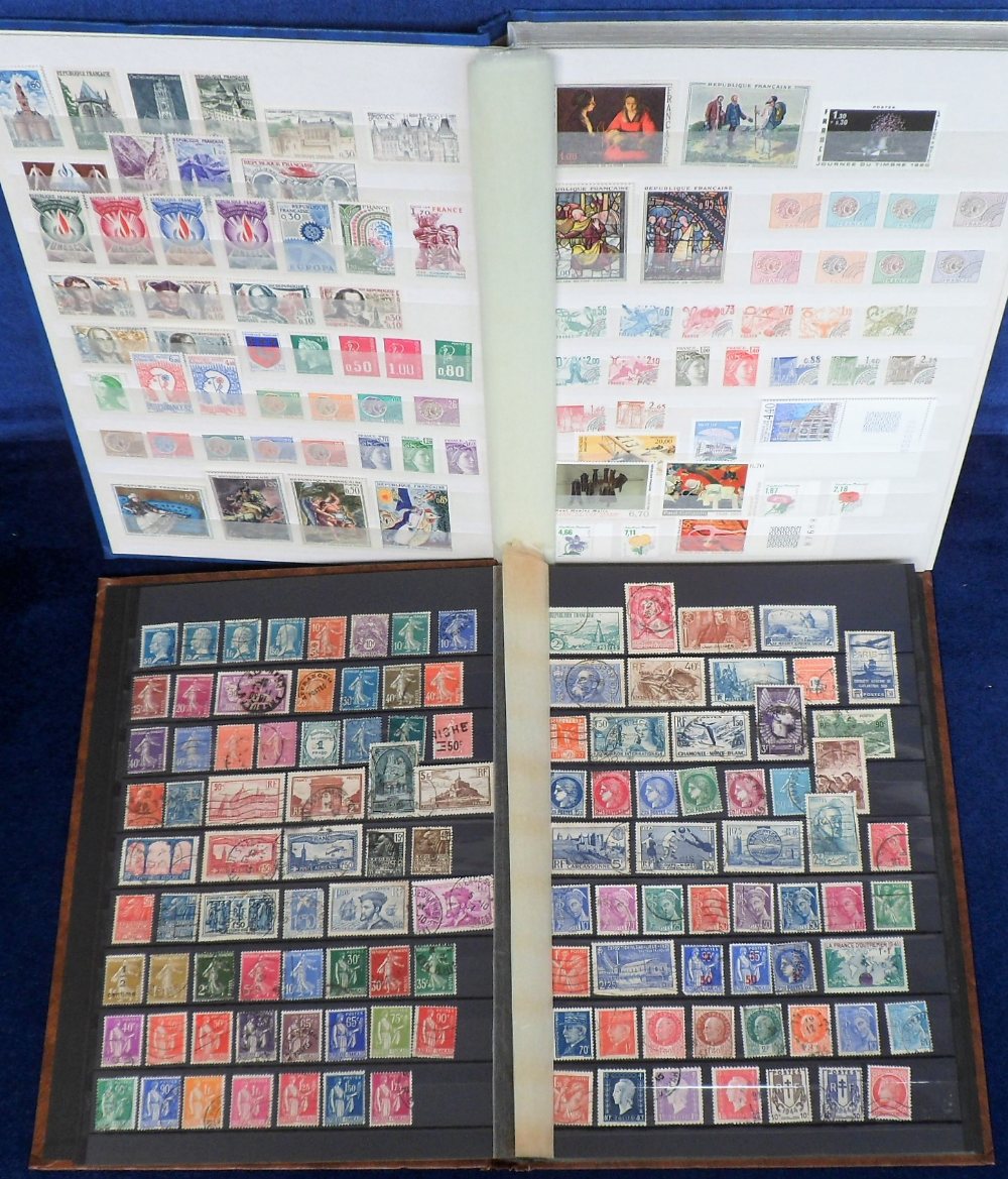 Stamps, France, collection in 2 stockbooks, 1 containing used stamps 1870s to 1970s, the other