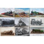 Postcards, Railway's, a collection of approx. 150 cards, all of locomotives and steam engines, RP'