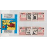 Trade card wrapper & cards, A&BC Gum, TV Star Parade Match the Notes, wax wrapper & four types,