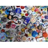 Badges. A collection of 100+ badges dating from the mid/late 20th C to include Butlin's Bognor Regis